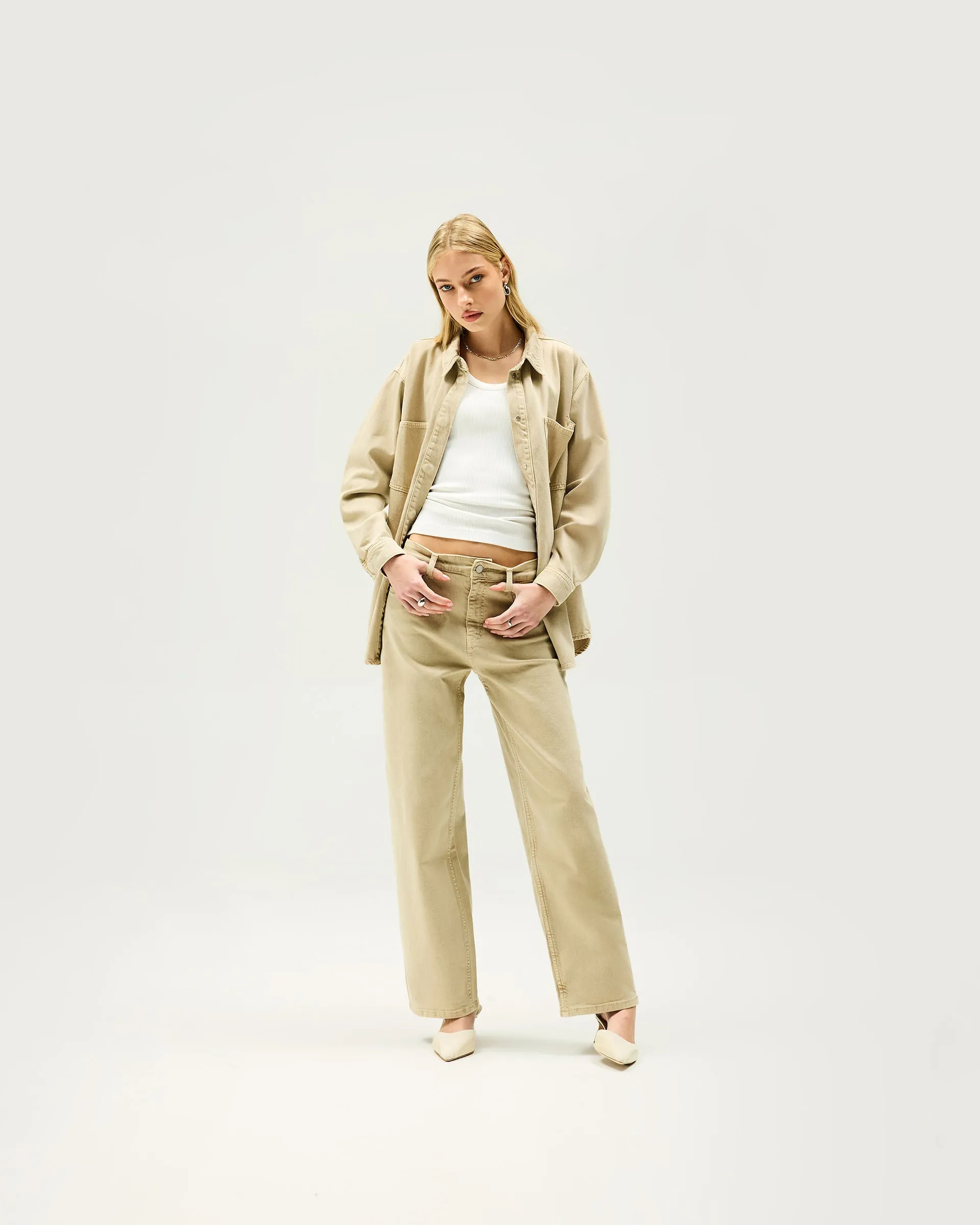 Denim Overshirt - Iced Latte