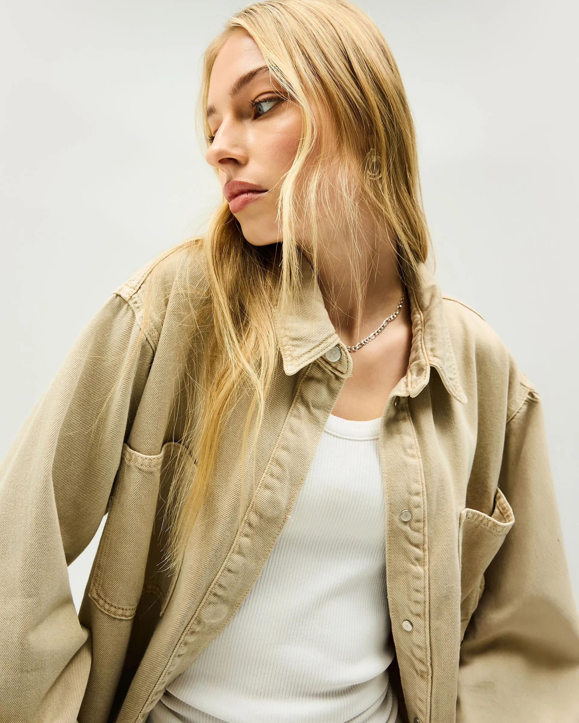 Denim Overshirt - Iced Latte