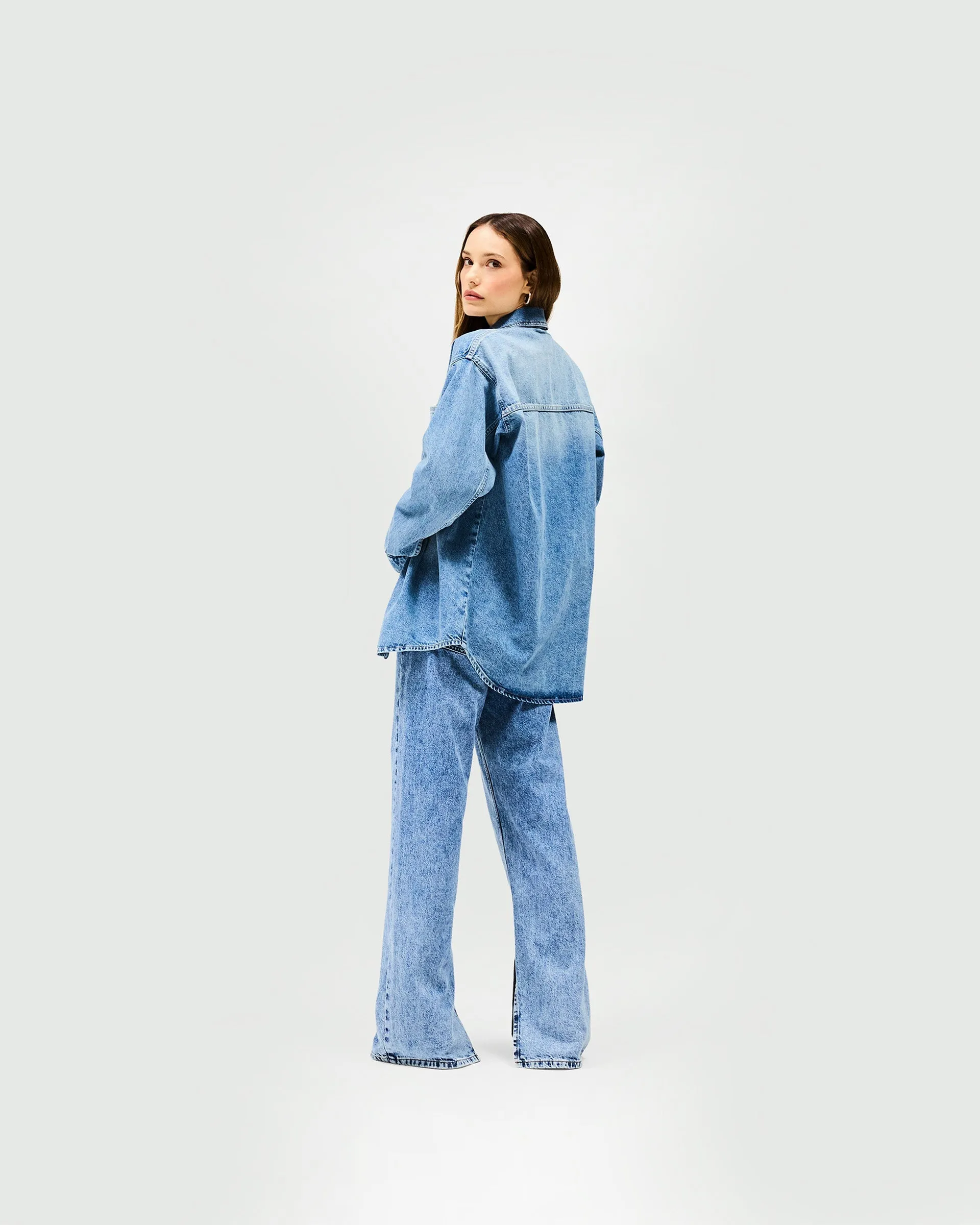 Denim Overshirt - Washed Blue