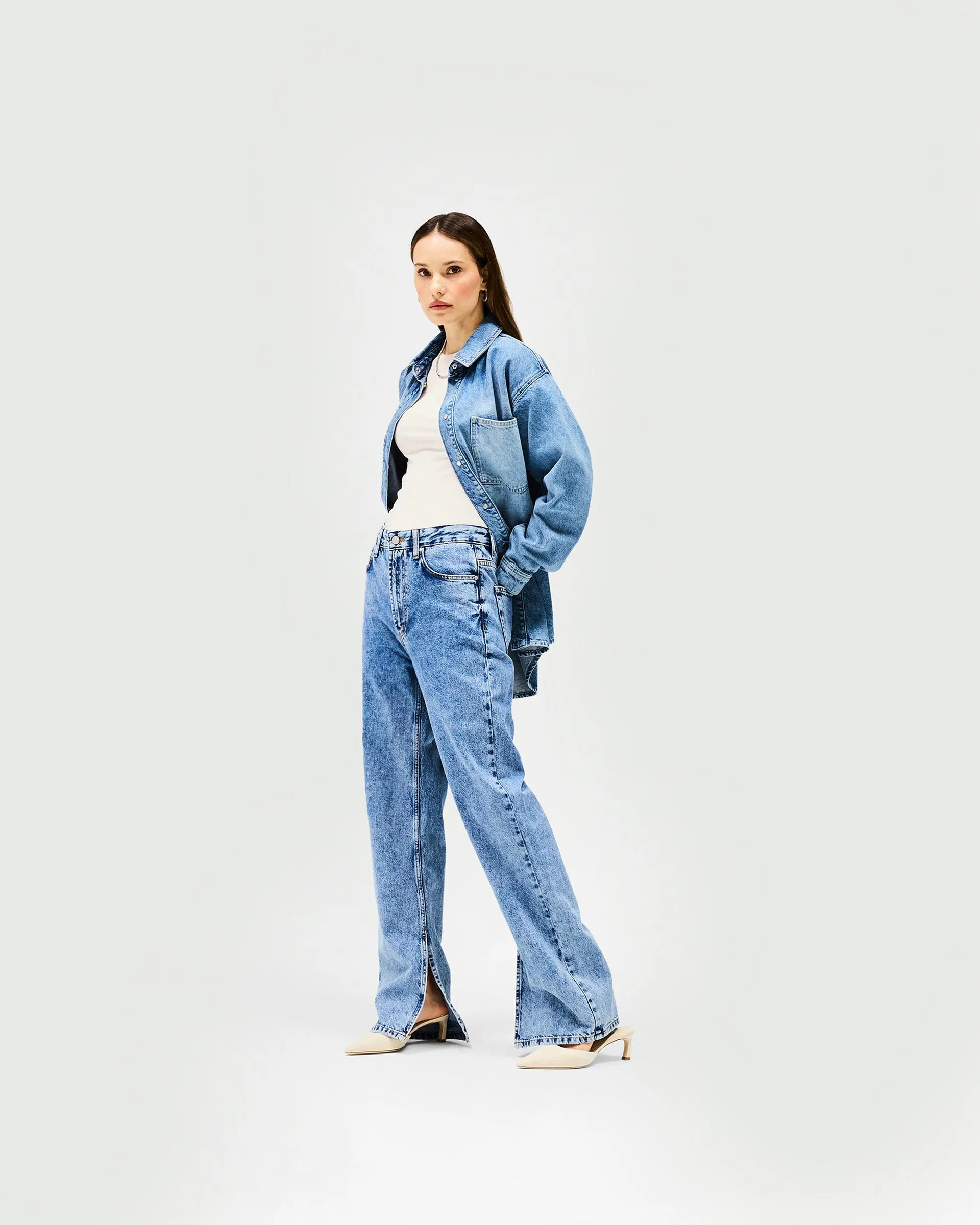 Denim Overshirt - Washed Blue