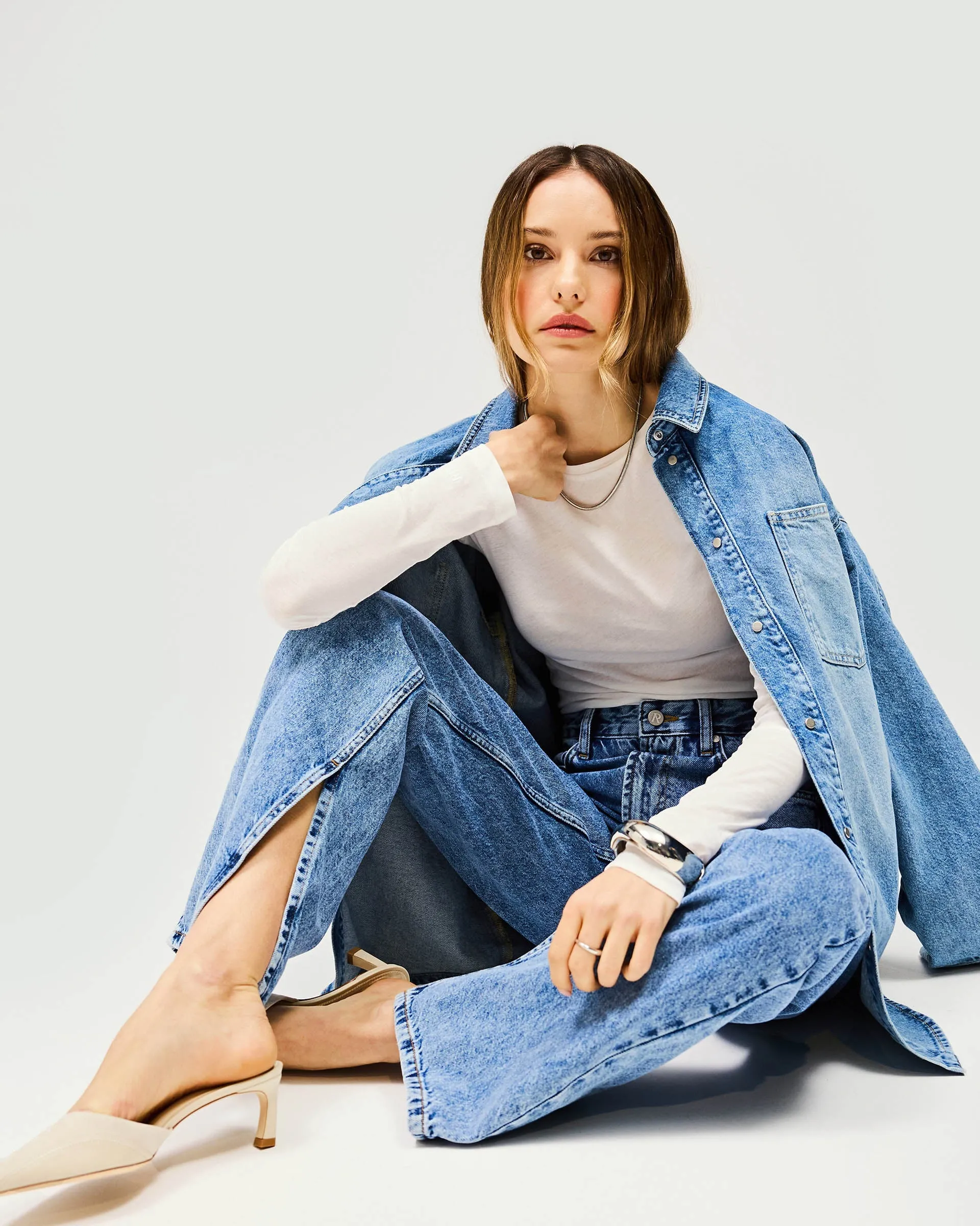 Denim Overshirt - Washed Blue