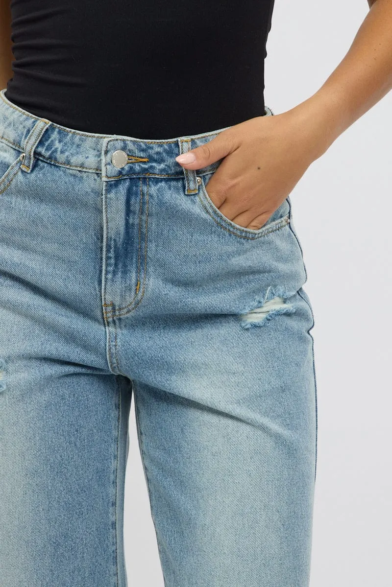 Denim Wide Leg Jeans