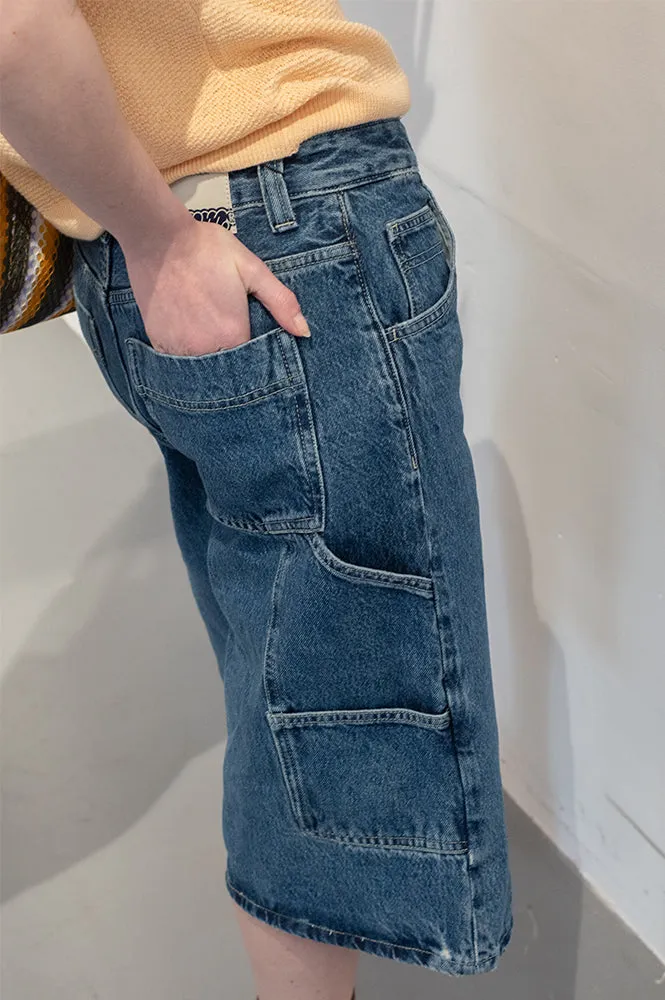 Dr Denim Bree Stream Mid Retro Worker Shorts