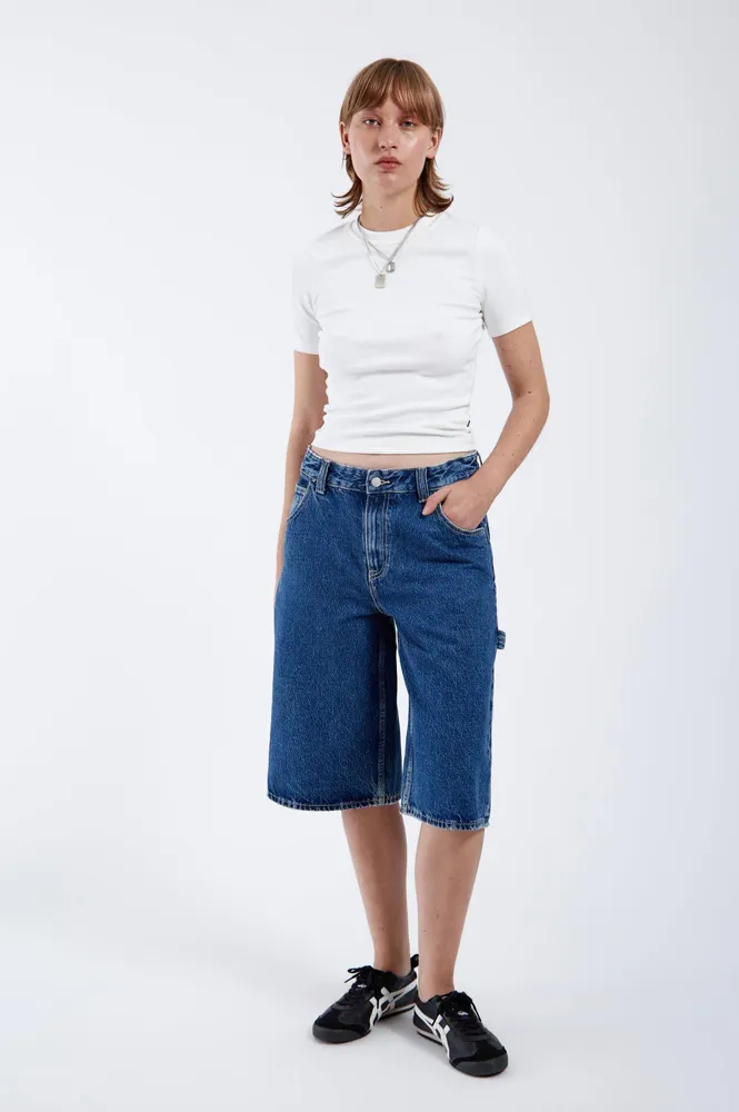 Dr Denim Bree Stream Mid Retro Worker Shorts