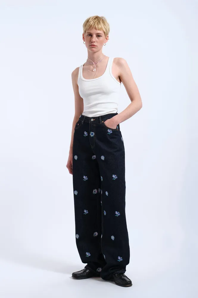 Dr Denim Donna Stream Rinse Flower Jeans
