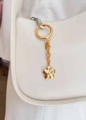 Flower Bag Charm - Gold