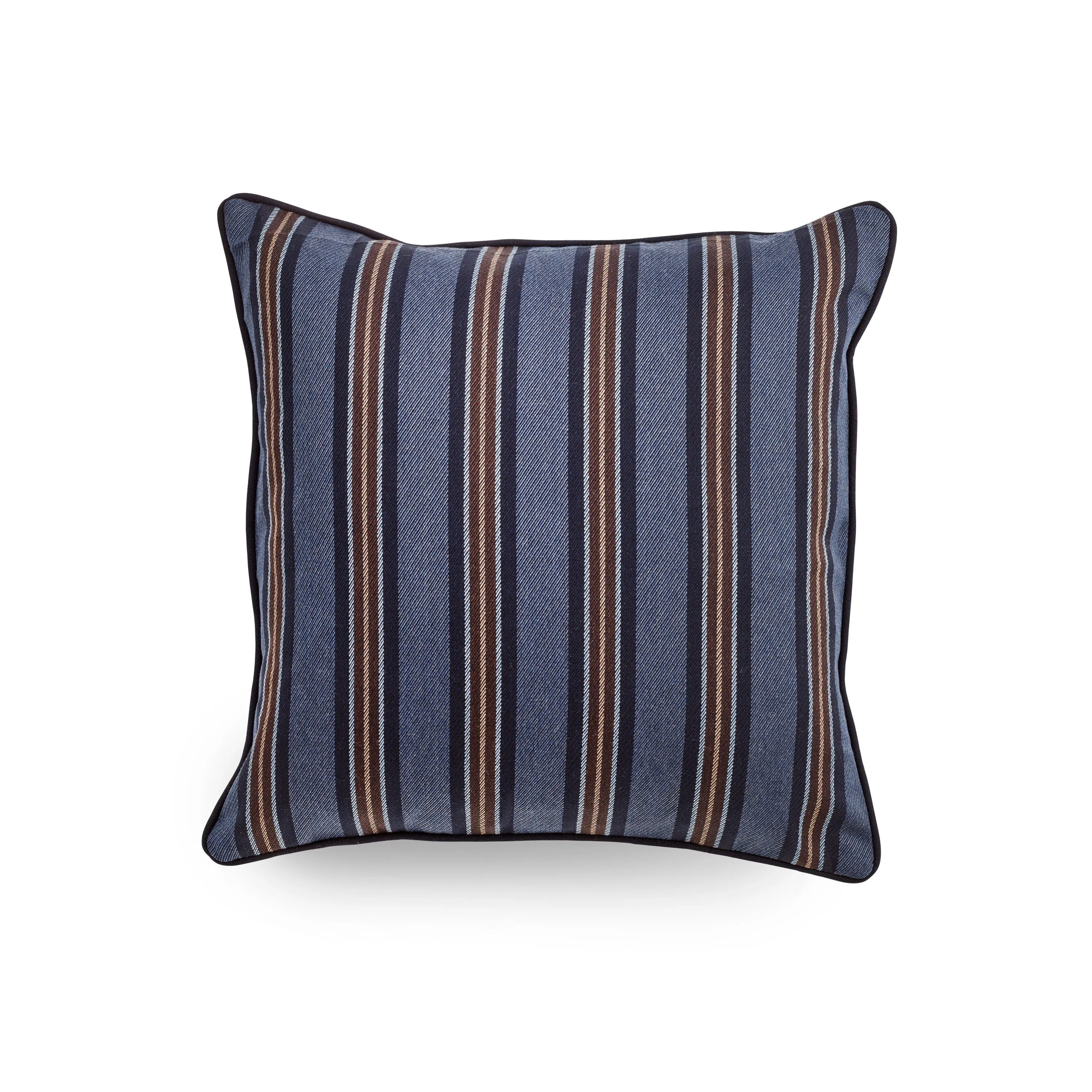 Fox Denim. Navy with Neutral Brown & Caramel Cushion Cover