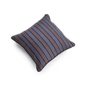 Fox Denim. Navy with Neutral Brown & Caramel Cushion Cover