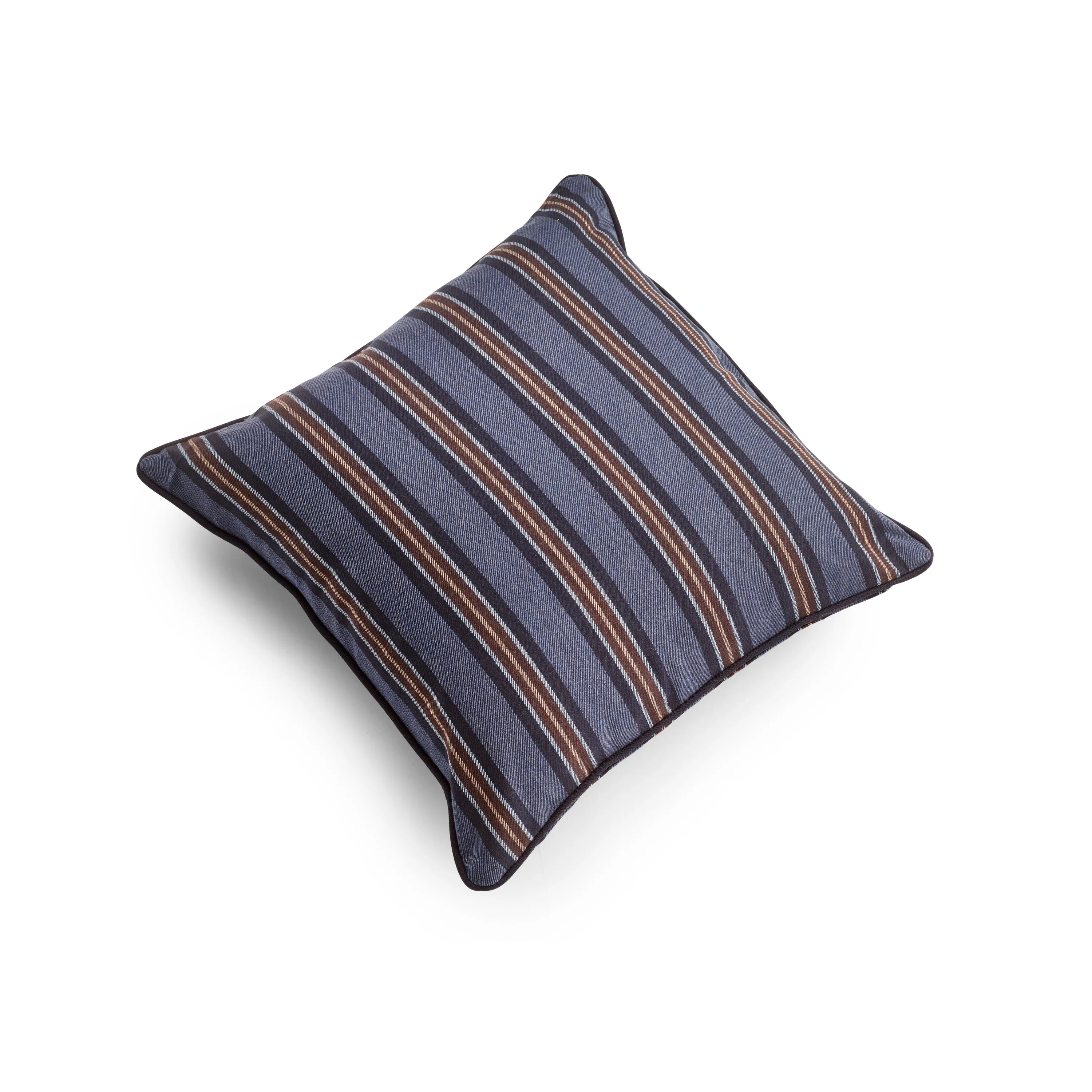 Fox Denim. Navy with Neutral Brown & Caramel Cushion Cover
