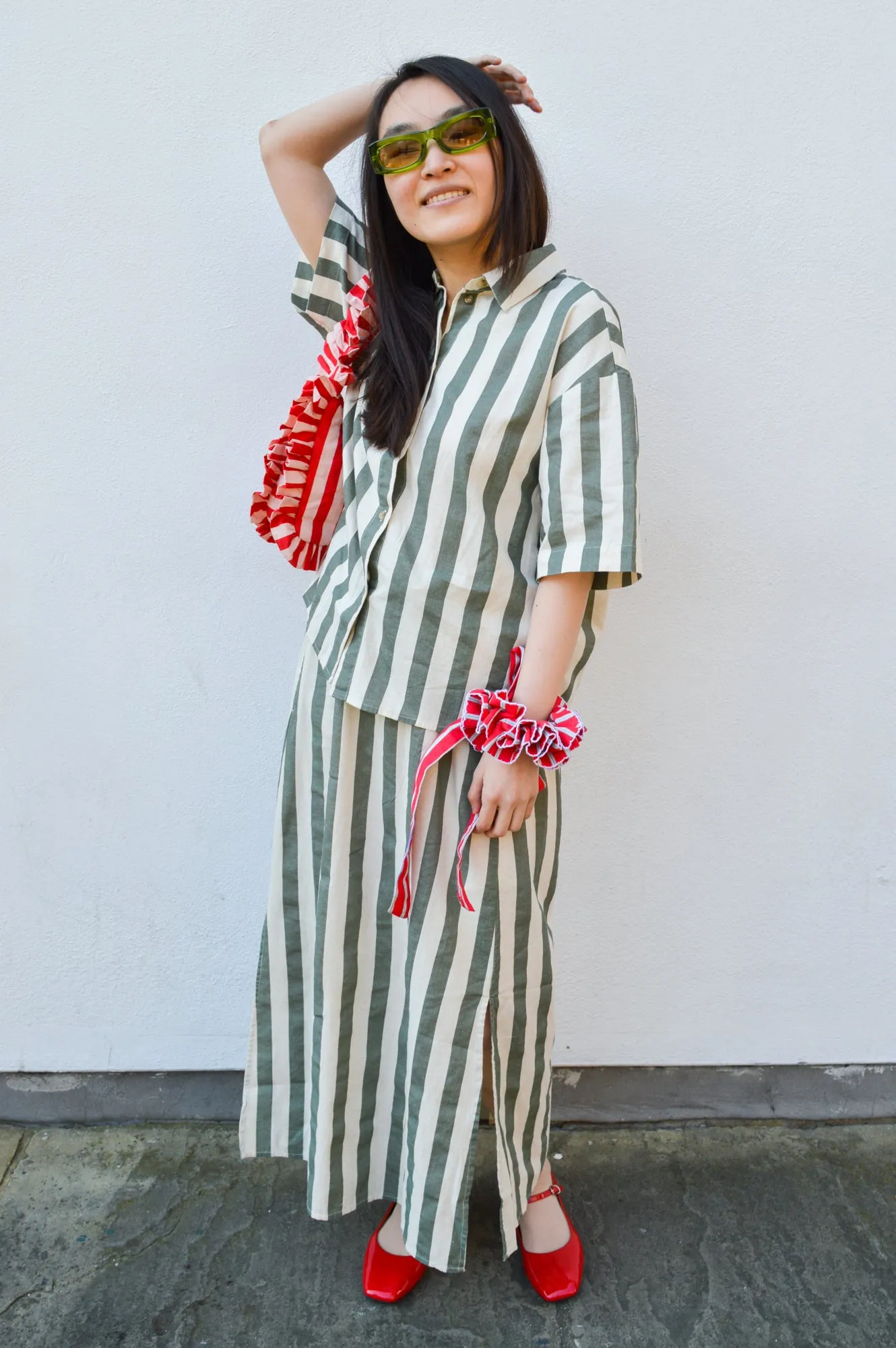 Fransa Maddie Agave Stripe Shirt