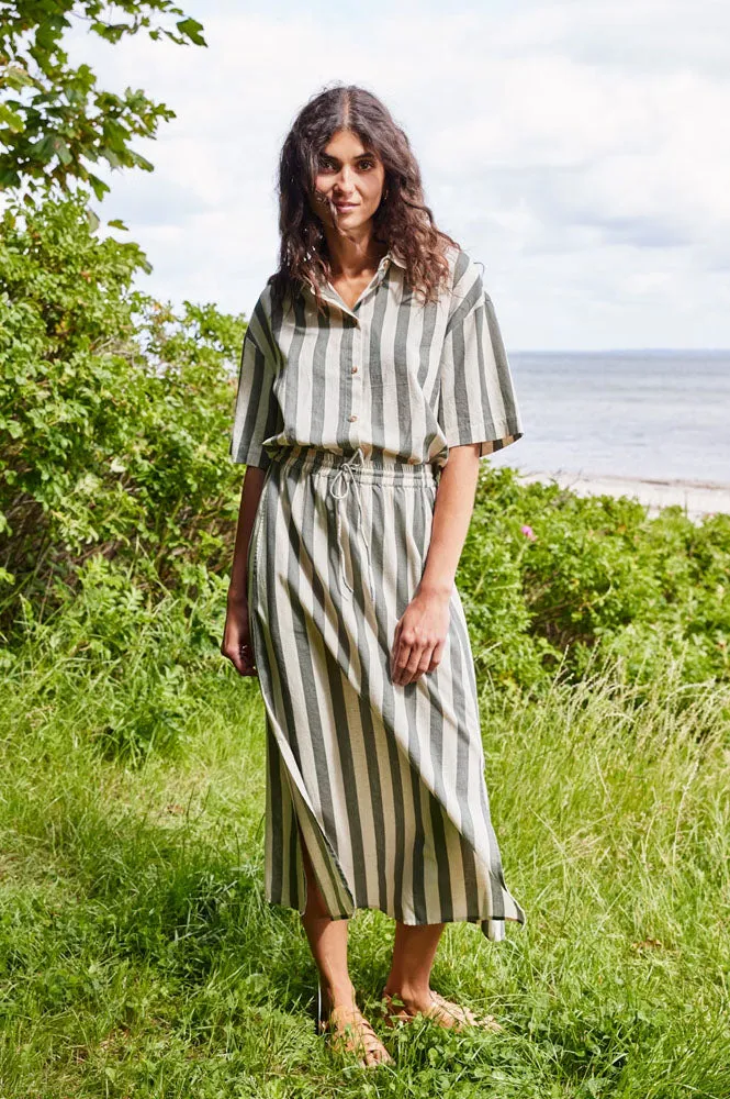 Fransa Maddie Agave Stripe Shirt