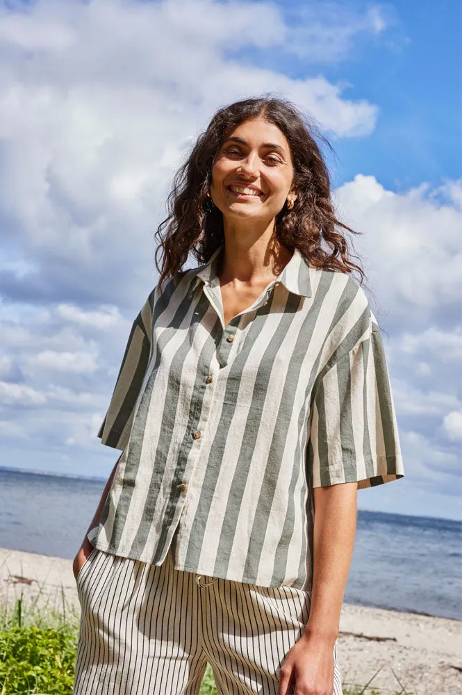 Fransa Maddie Agave Stripe Shirt