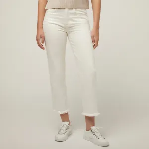 Fringe Hem Straight Leg Pant