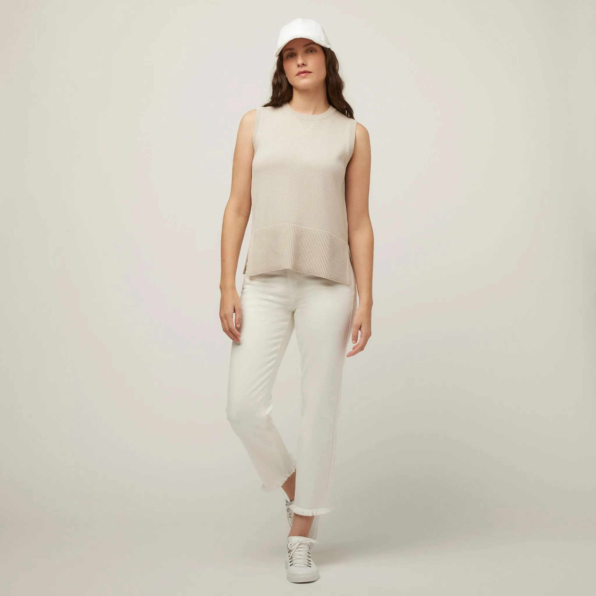 Fringe Hem Straight Leg Pant