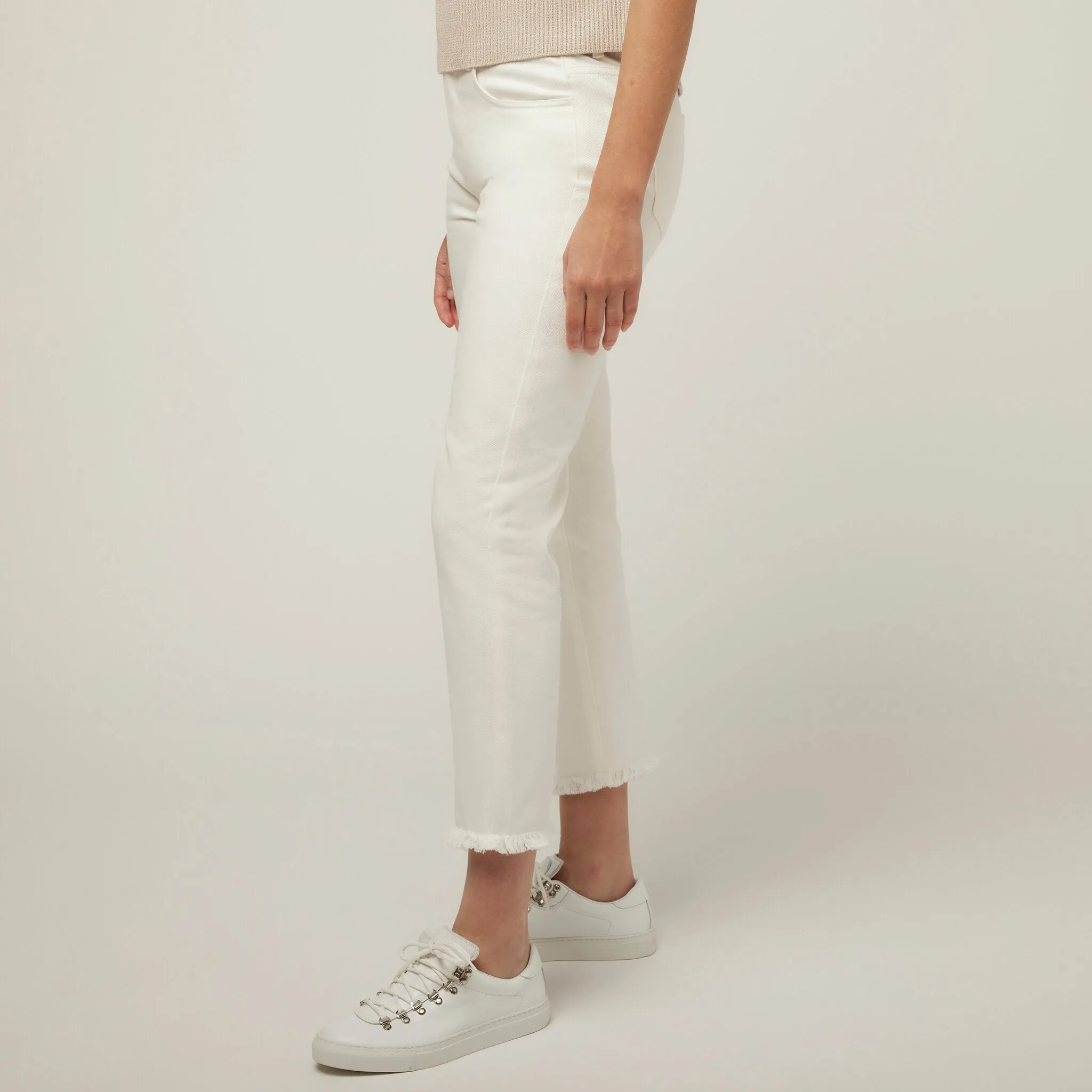 Fringe Hem Straight Leg Pant