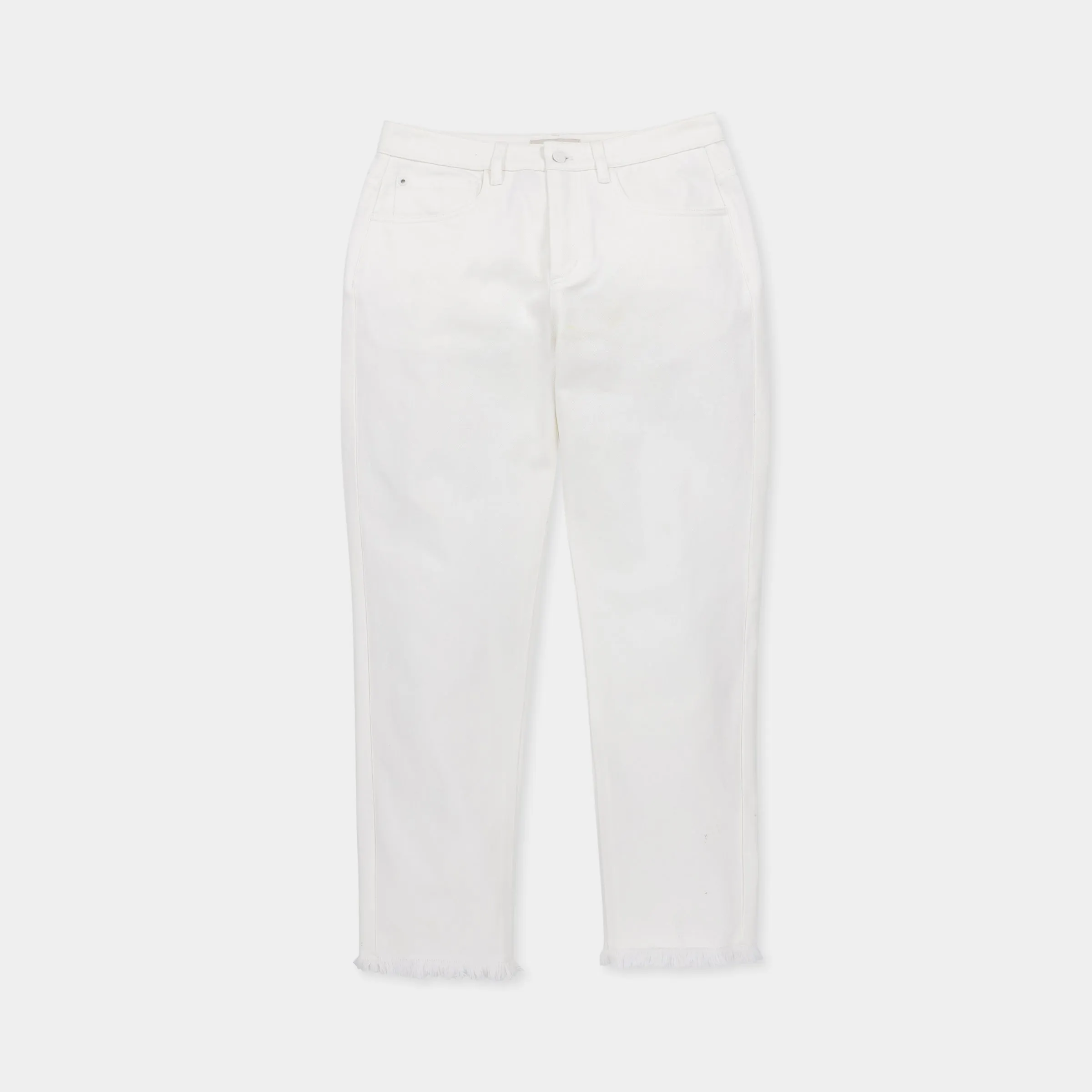 Fringe Hem Straight Leg Pant