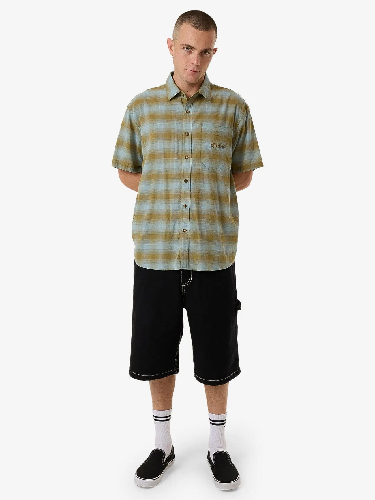 Gazed Short Sleeve Shirt - Stone Blue