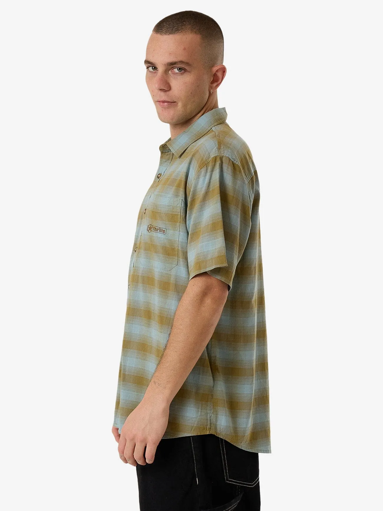 Gazed Short Sleeve Shirt - Stone Blue