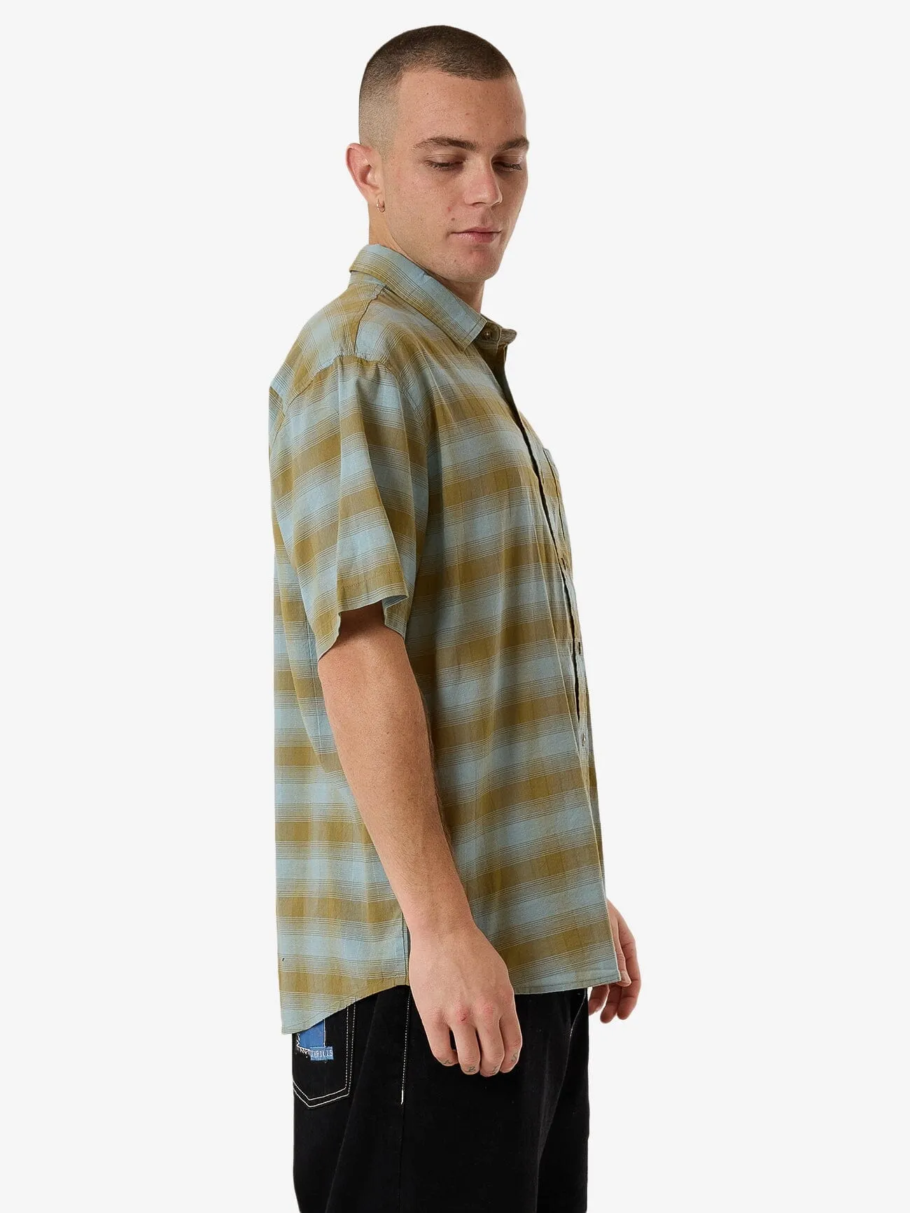 Gazed Short Sleeve Shirt - Stone Blue