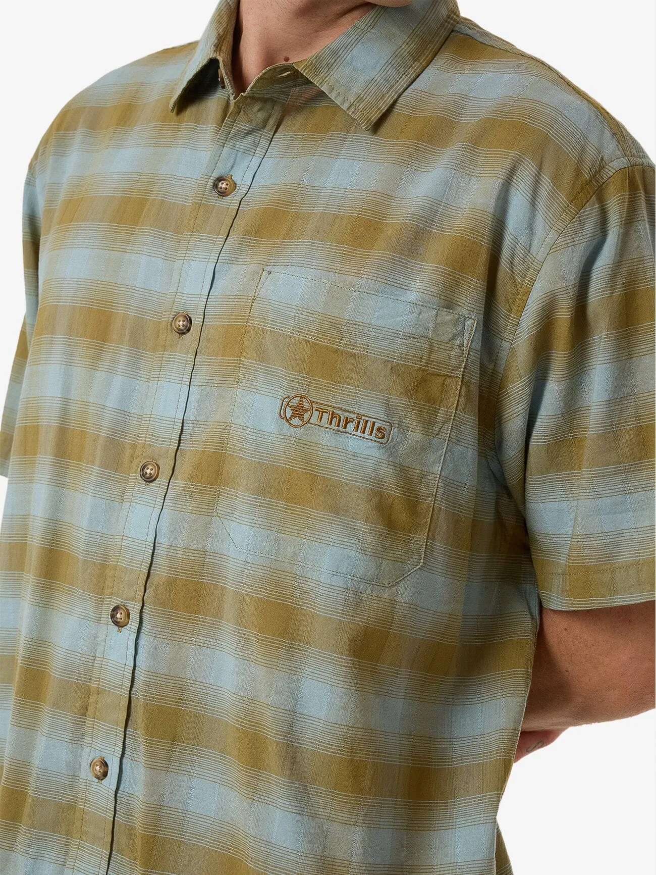 Gazed Short Sleeve Shirt - Stone Blue