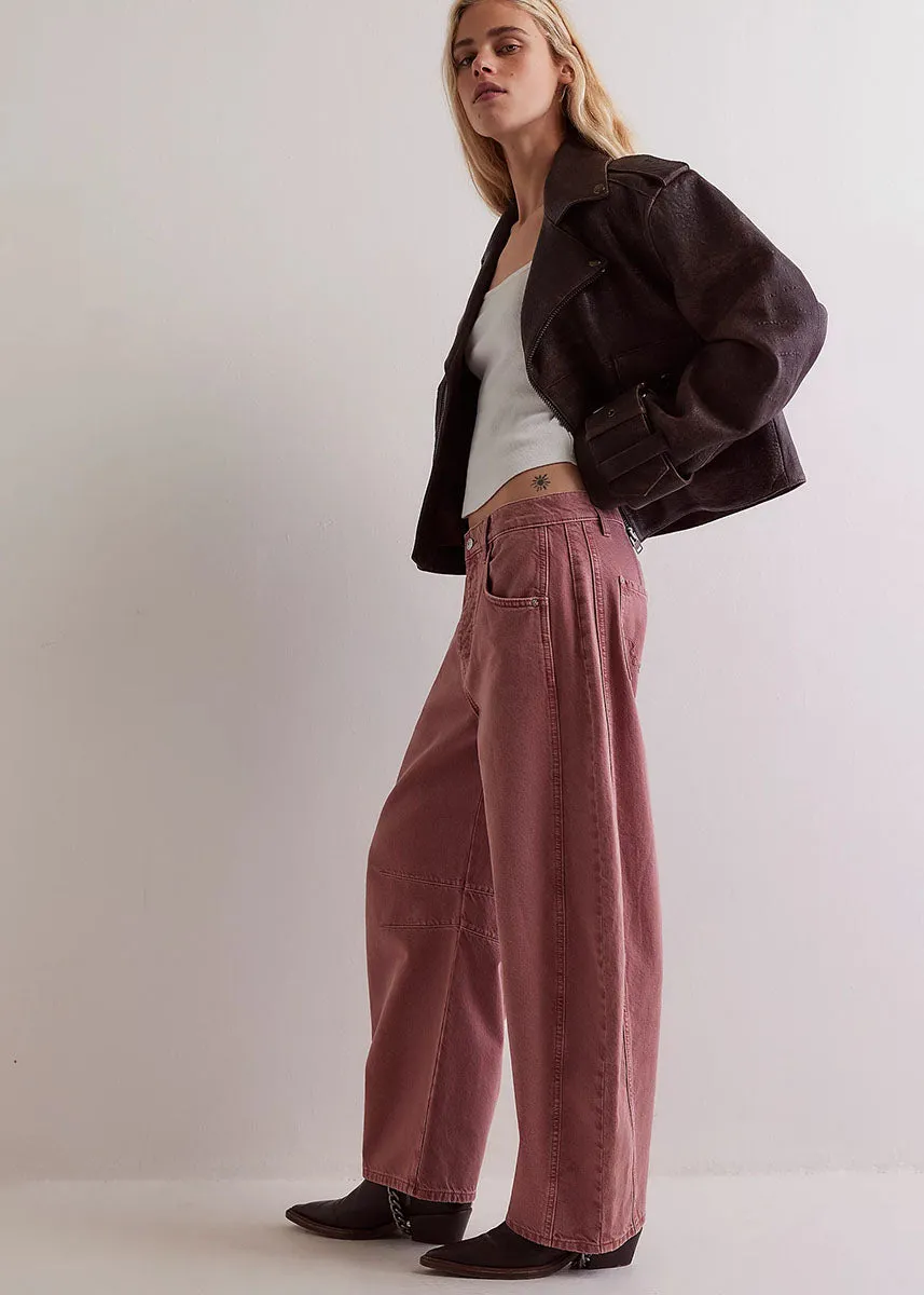 Good Luck Mid Rise Barrel Jeans - Sunsetter
