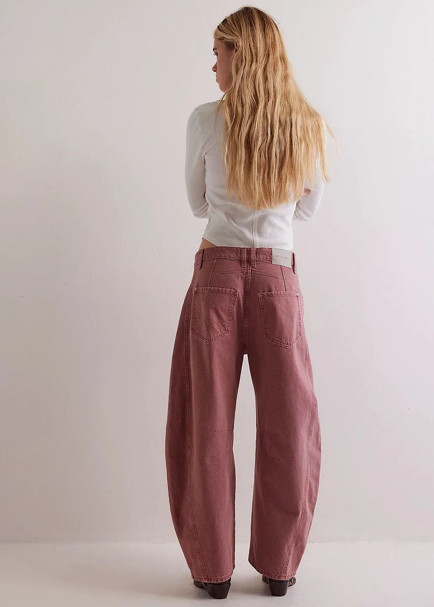 Good Luck Mid Rise Barrel Jeans - Sunsetter