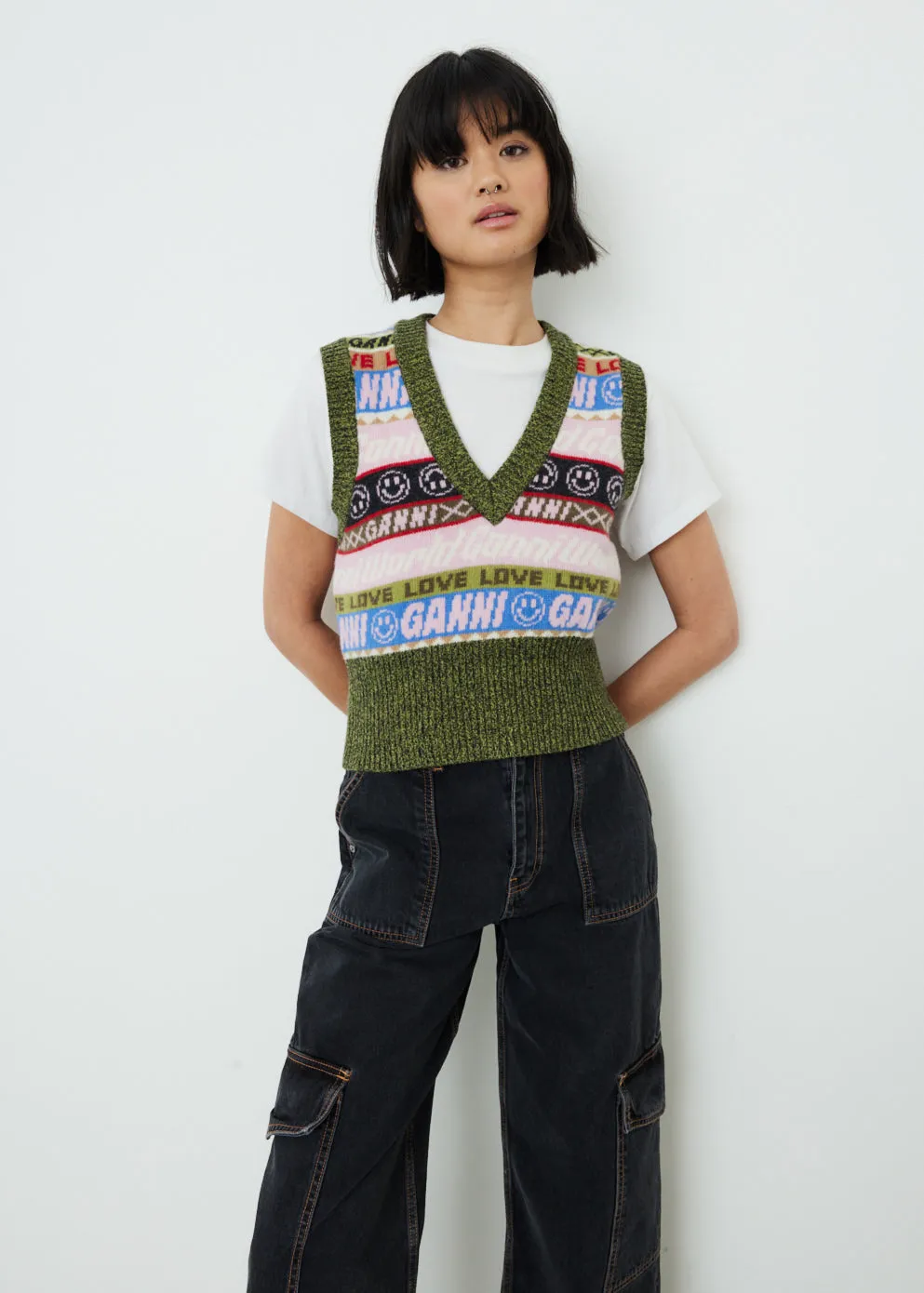 Graphic V-Neck Vest