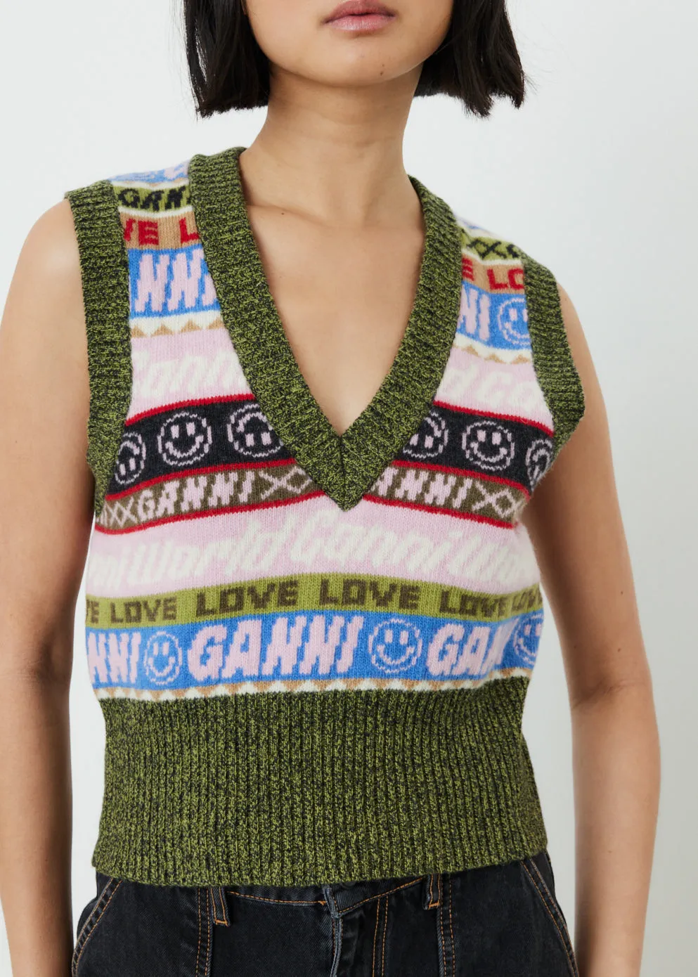 Graphic V-Neck Vest