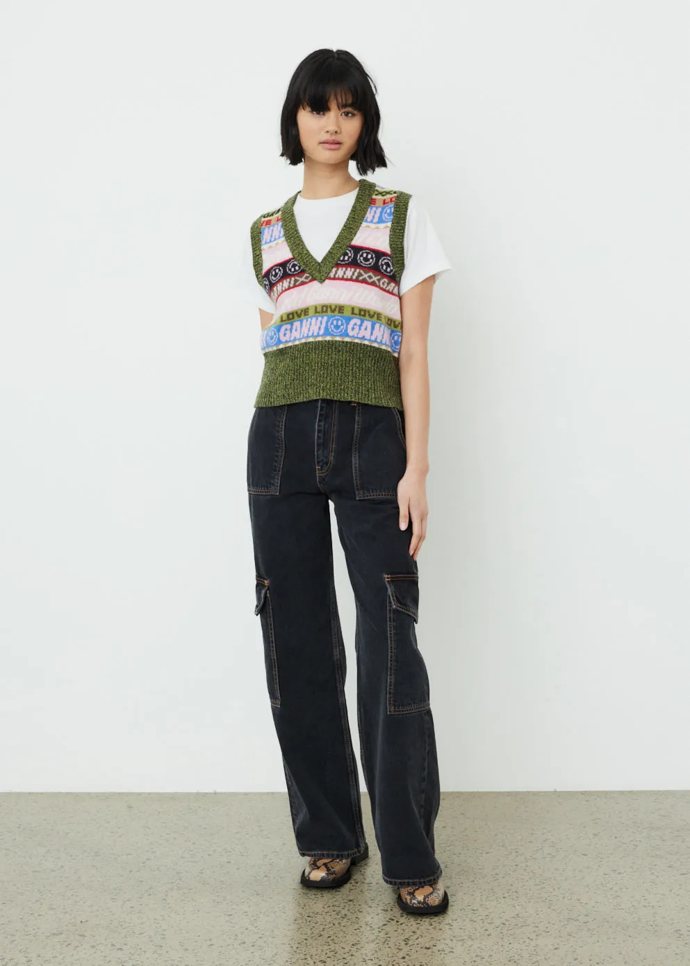 Graphic V-Neck Vest