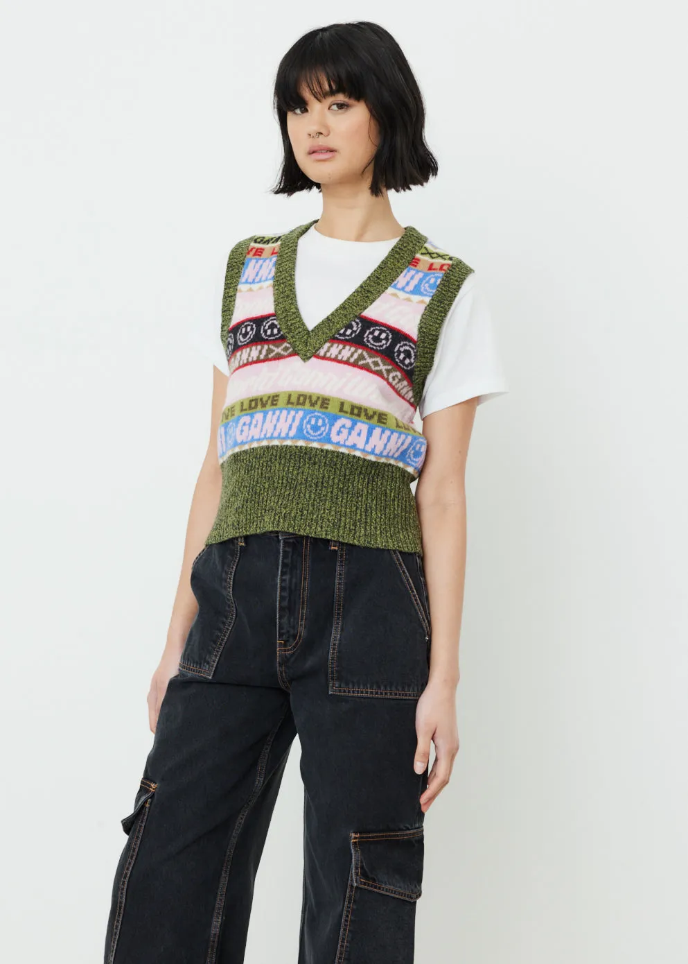 Graphic V-Neck Vest