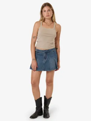Lucie Pleated Skirt - Vintage Indigo Fade