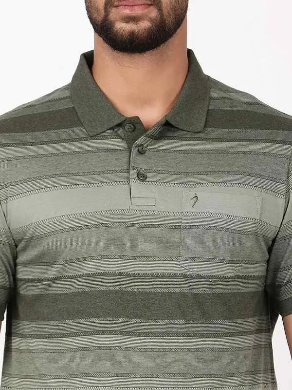 Men Striped Polo T-Shirt