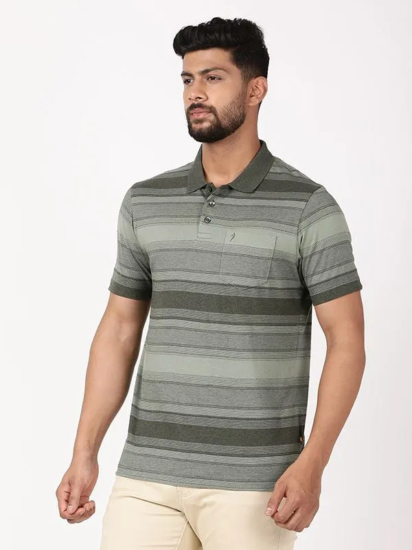 Men Striped Polo T-Shirt