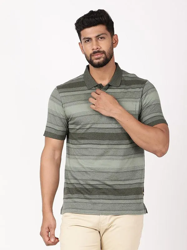 Men Striped Polo T-Shirt