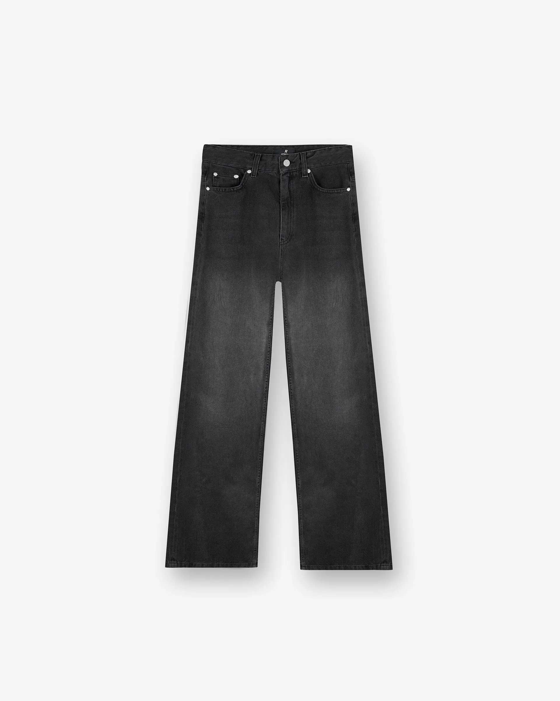 Mid Rise Wide Leg Jean - Washed Black