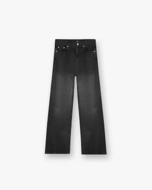 Mid Rise Wide Leg Jean - Washed Black