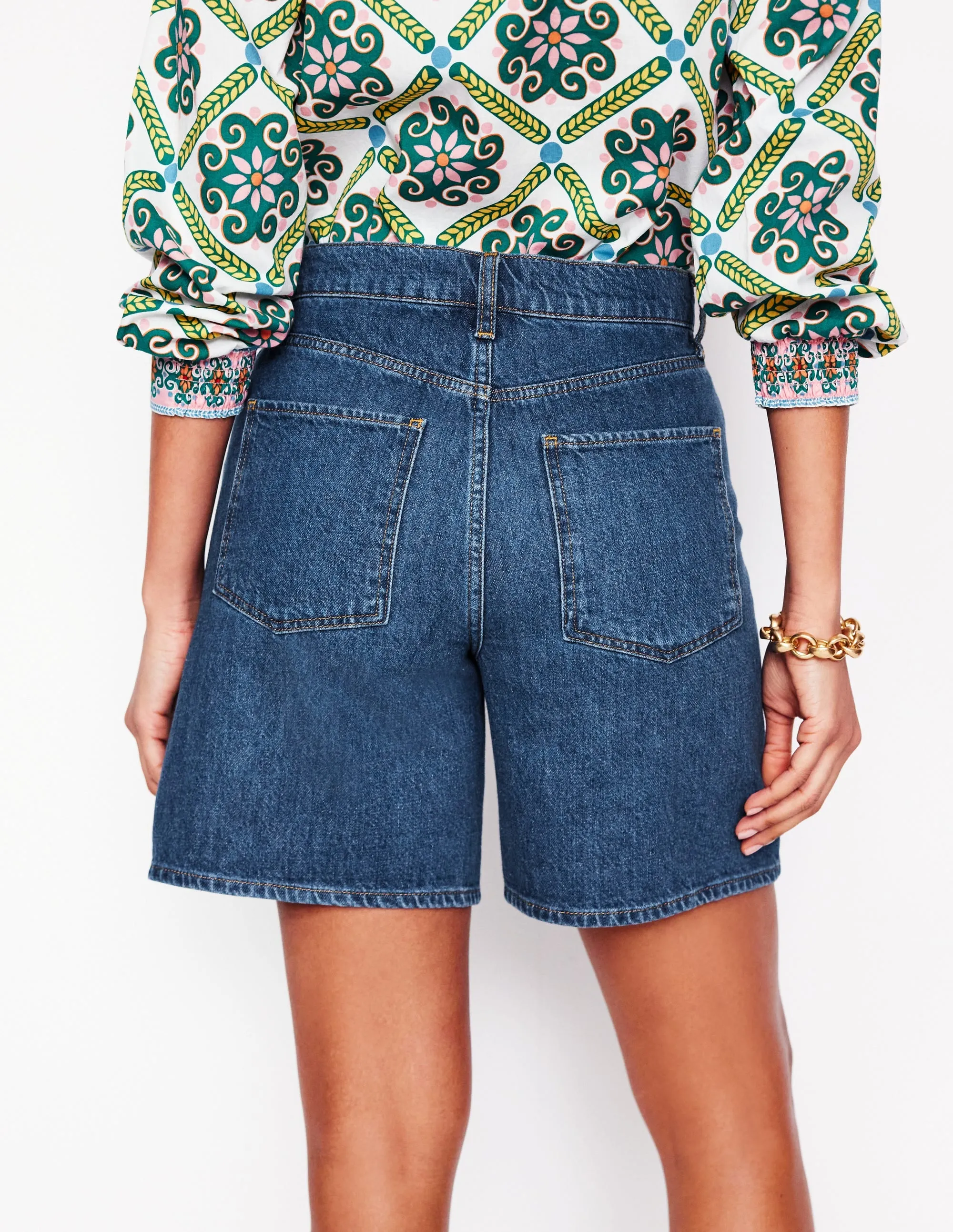 Mid Thigh Denim Shorts-Mid Vintage