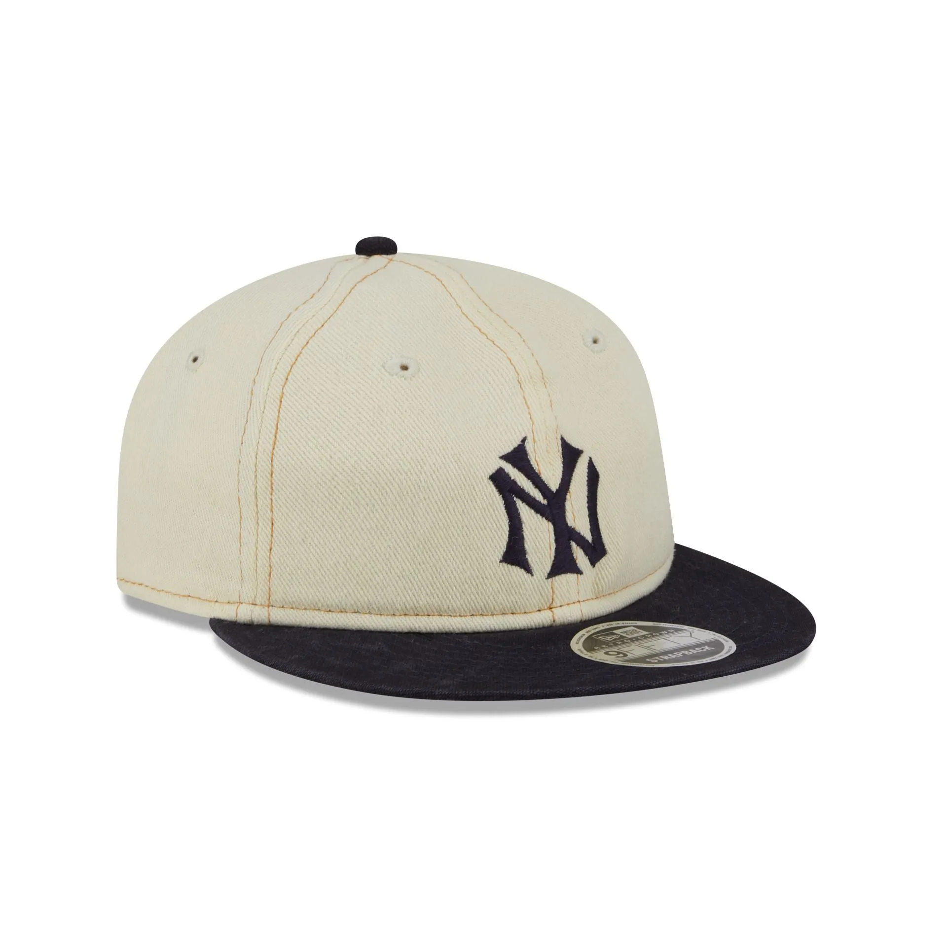 New York Yankees Chrome Denim White Retro Crown 9FIFTY Strapback