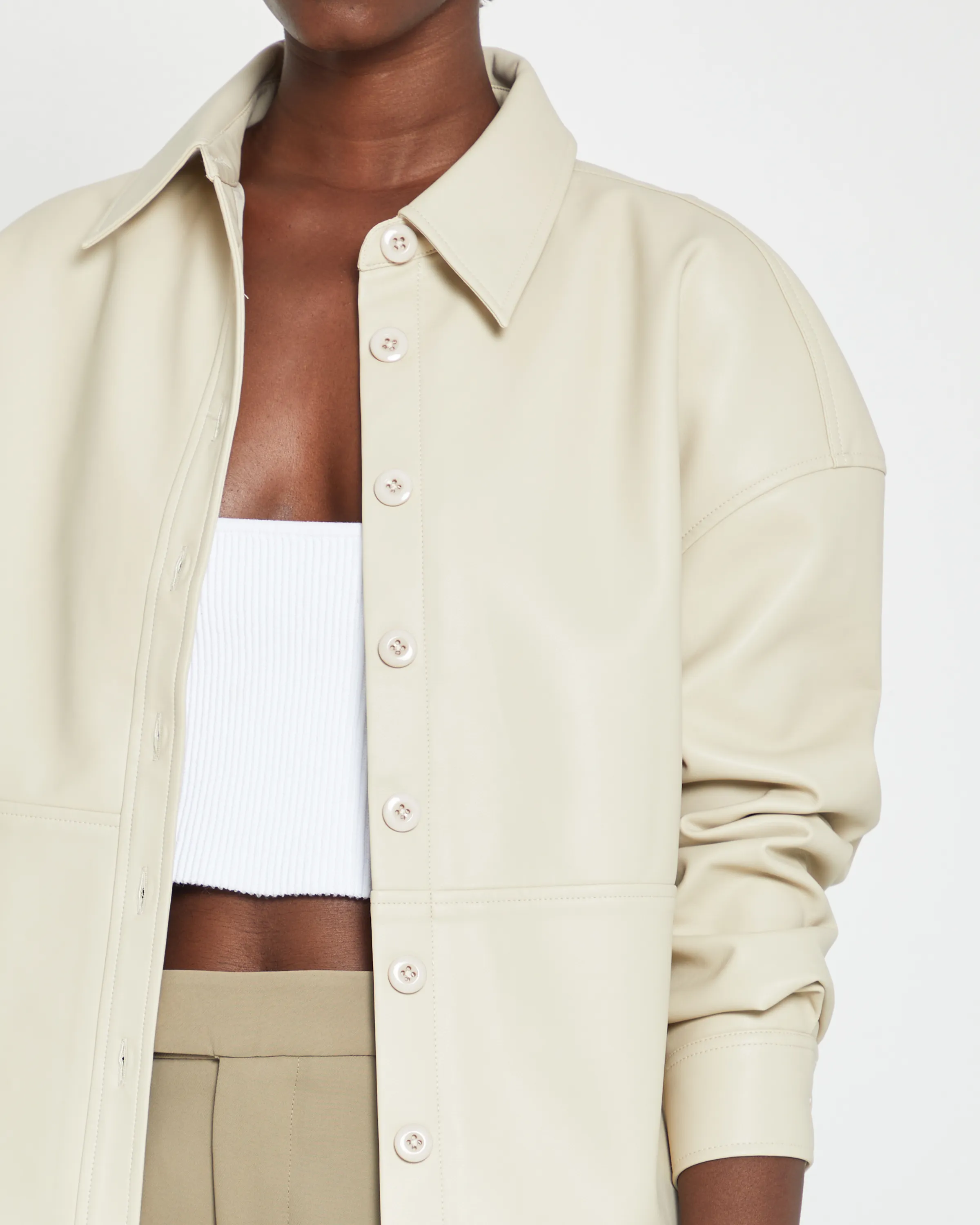Nour Vegan Leather Shirt
