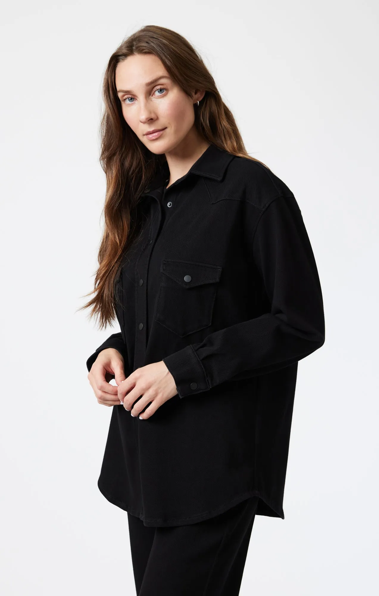 PATRICIA DENIM SHIRT IN SMOKE MOVE