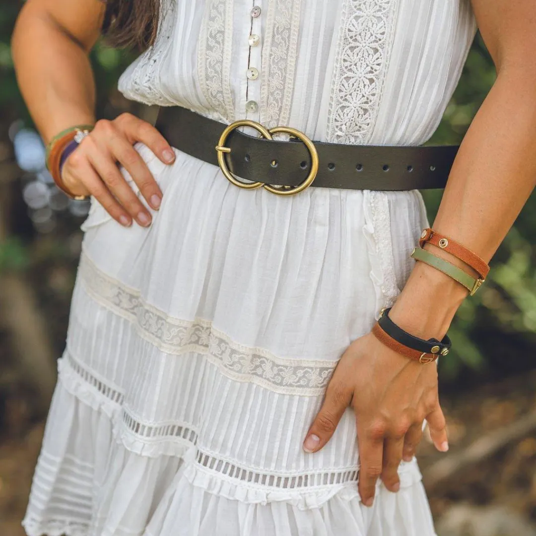 Plus Size Harmony Buckle Leather Belt
