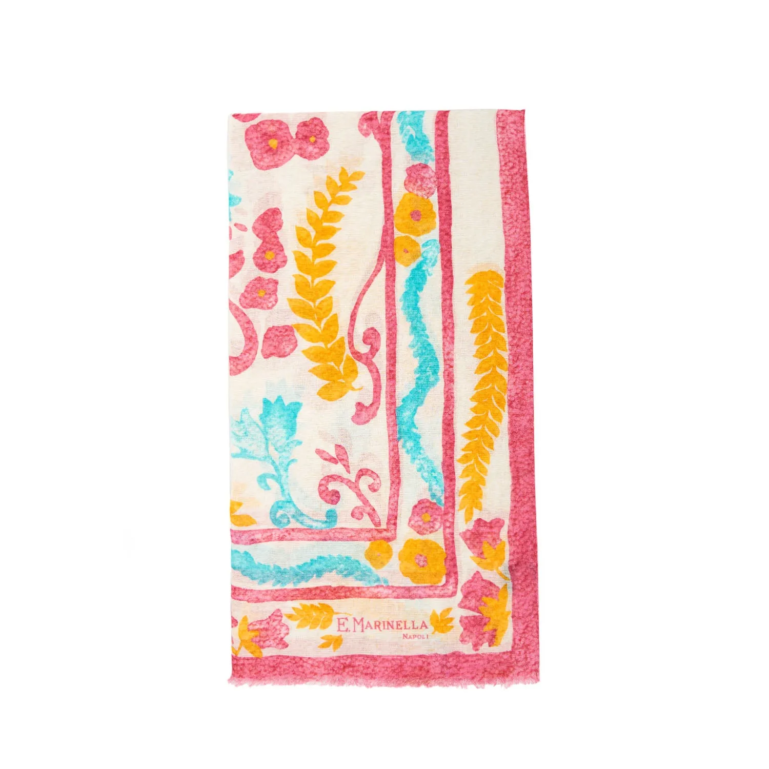 RED COTTON AND LINEN SCARF