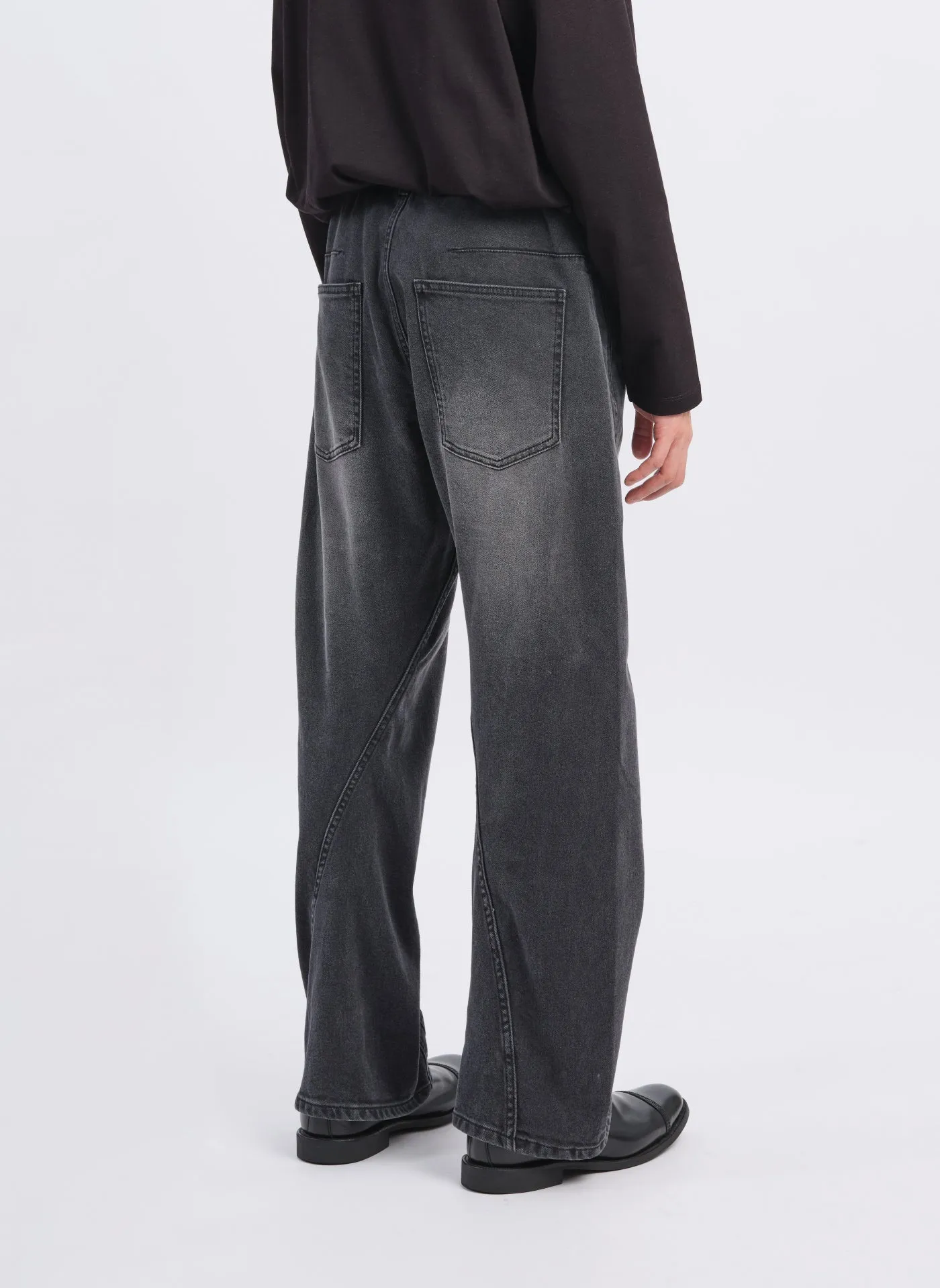 Rinse Wash Cotton Lycra Z-Twill Curved Slim Jeans