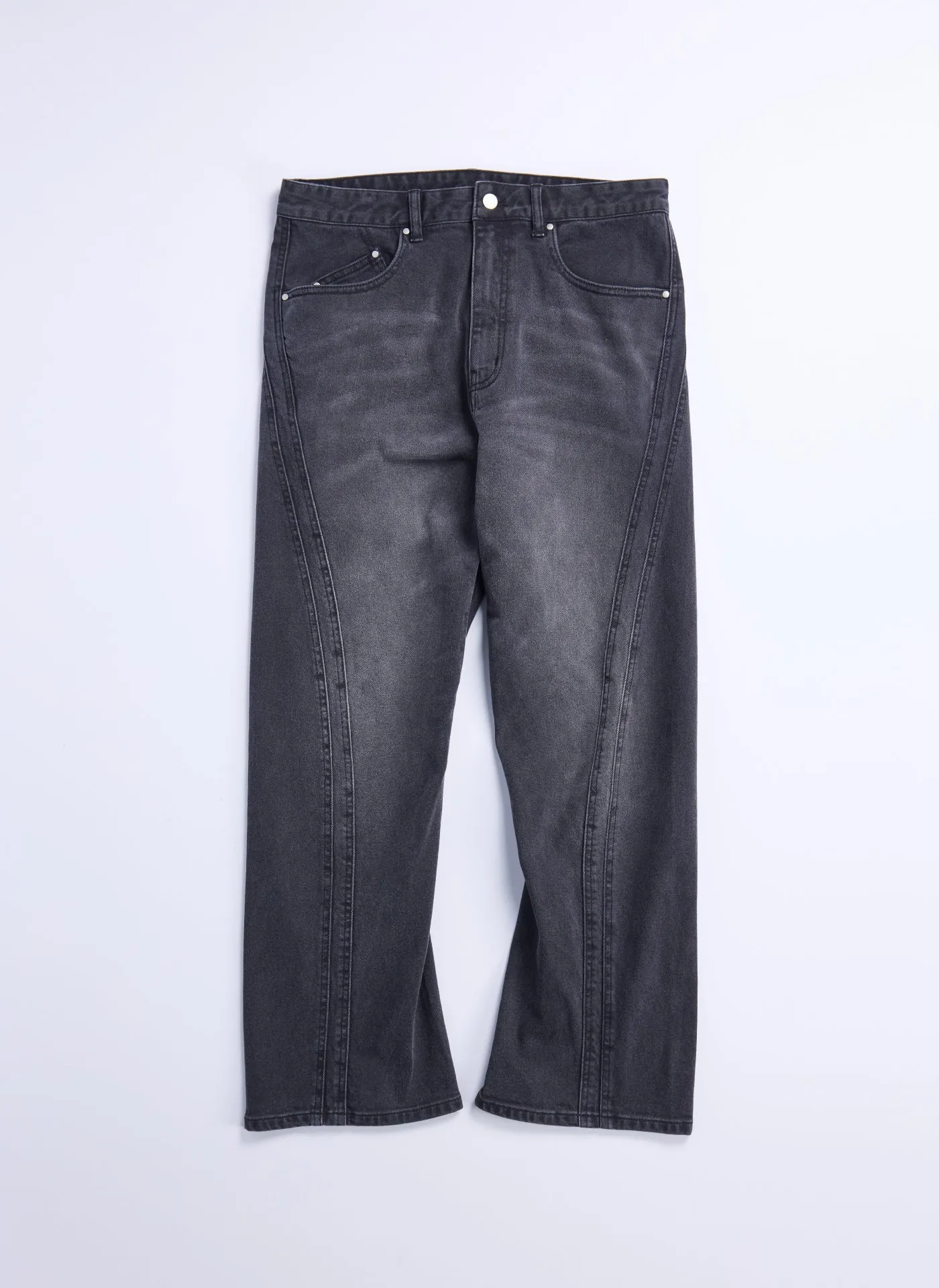 Rinse Wash Cotton Lycra Z-Twill Curved Slim Jeans