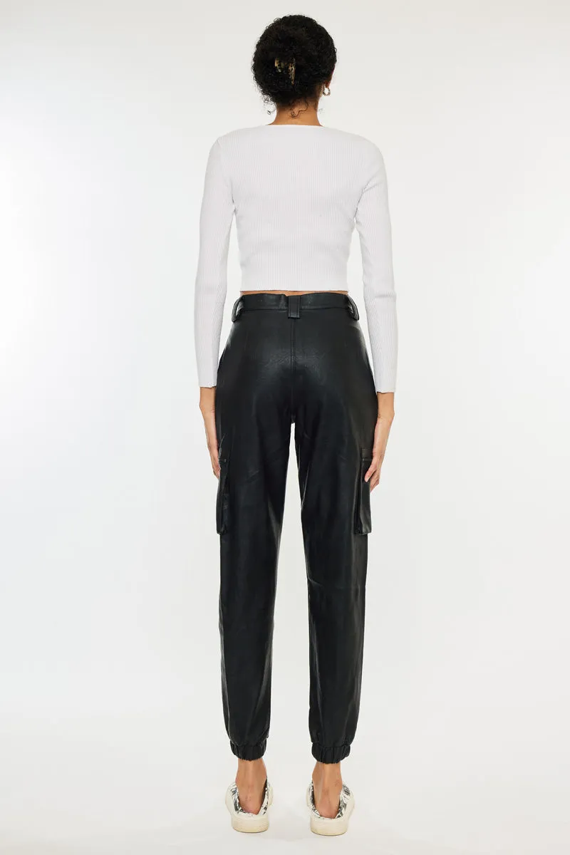 Rooney Ultra High Rise Faux Leather Joggers