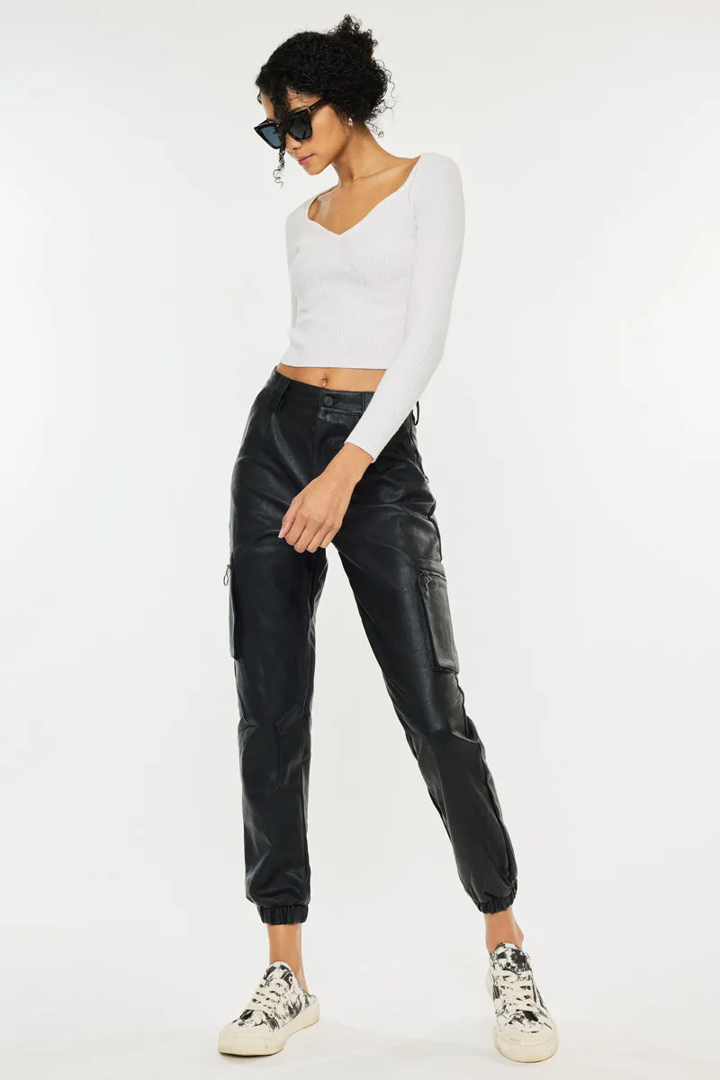Rooney Ultra High Rise Faux Leather Joggers