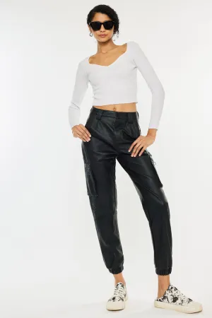 Rooney Ultra High Rise Faux Leather Joggers