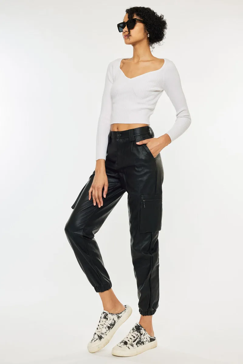 Rooney Ultra High Rise Faux Leather Joggers