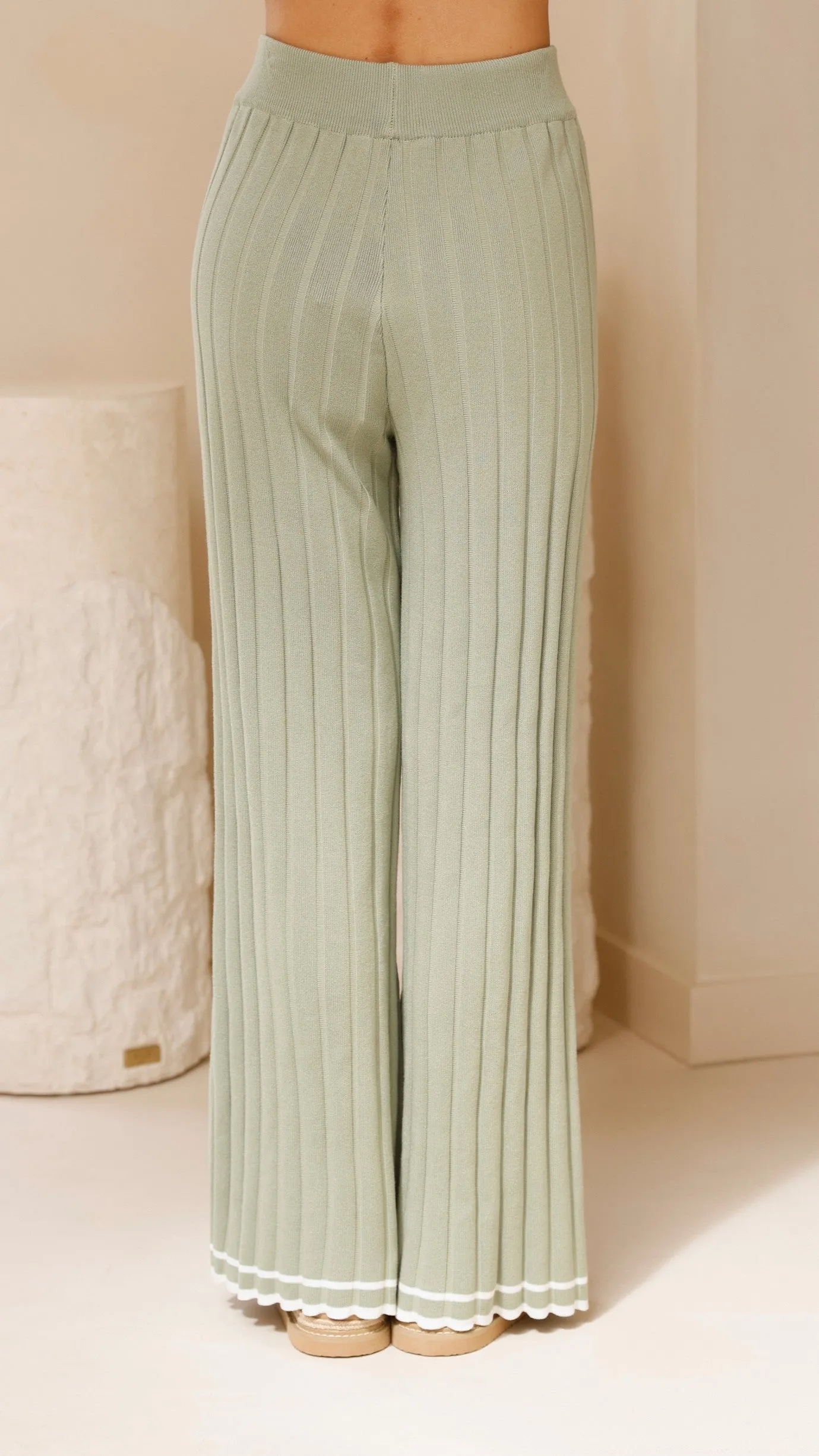 Shaylie Wide Leg Pants - Sage