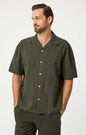 SHORT SLEEVE BUTTON-UP SHIRT IN ASPHALT